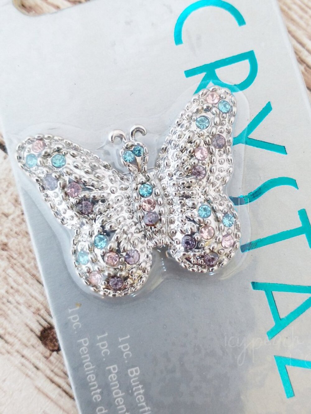Cousin Corp Crystazzi Butterfly Pendant New Multi #2 Jewelry Supply 4846901